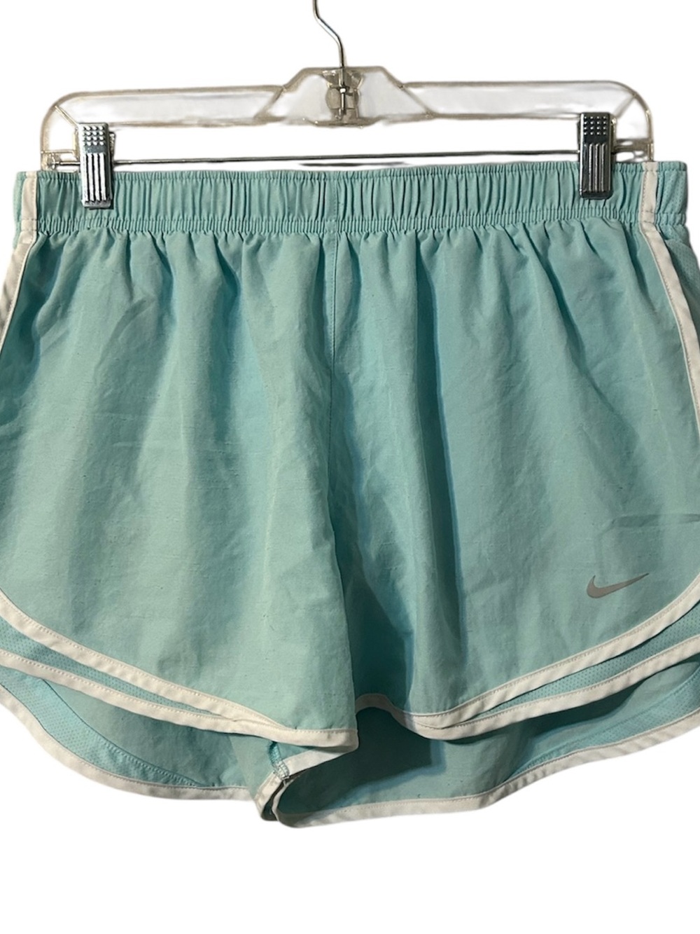Nike Women's Aqua Athletic Shorts with White Trim Dri-Fit XL